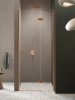 New Trendy Nesta Copper Brushed 80x200 cm drzwi wnękowe prawe wspornik skośny miedź szczotkowana/szkło przejrzyste D-0918A